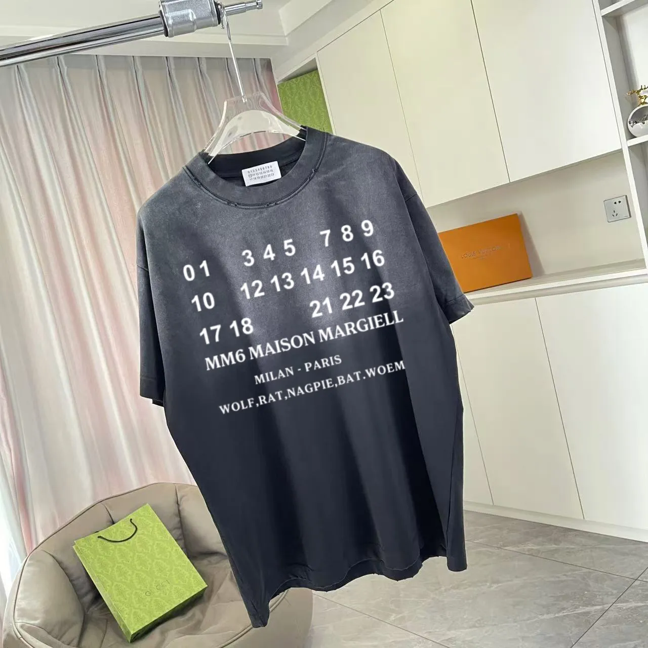 MM 6 2025 New Arrival logo 320g t Same Style Size：S M L XL XXL ：Black Gray Black Red